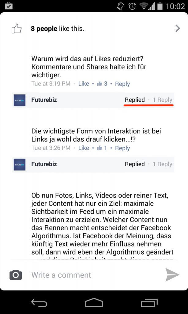 Facebook integriert Antwortfunktion für Kommentare in mobile Apps
