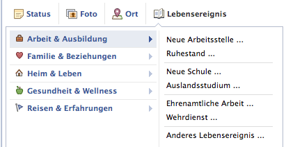 Lebensereignis: Unterbereiche für Arbeit & Ausbildung