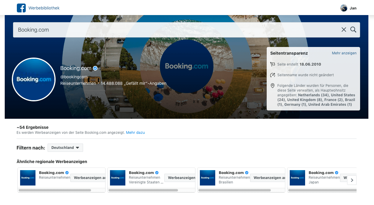 Facebook-Werbebibliothek-Anzeigen-Wettbewerber