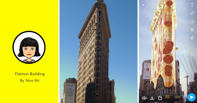 Snapchat-Lense-Landmarker Flatiron Nico