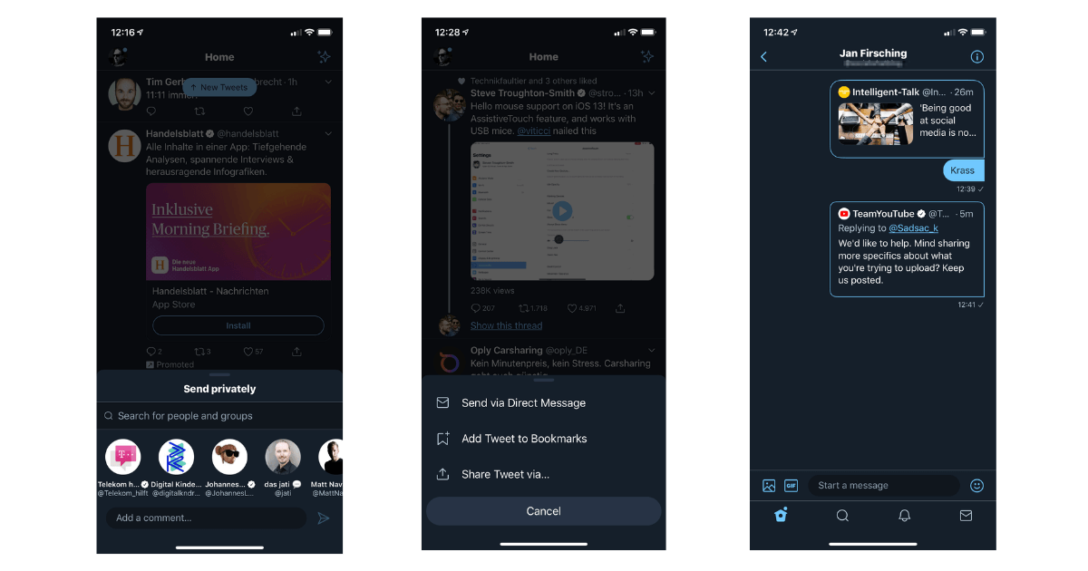 Twitter Direktnachrichten Update