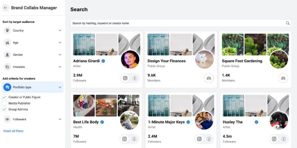 Facebook-Gruppen-Brand-Collabs-Manager