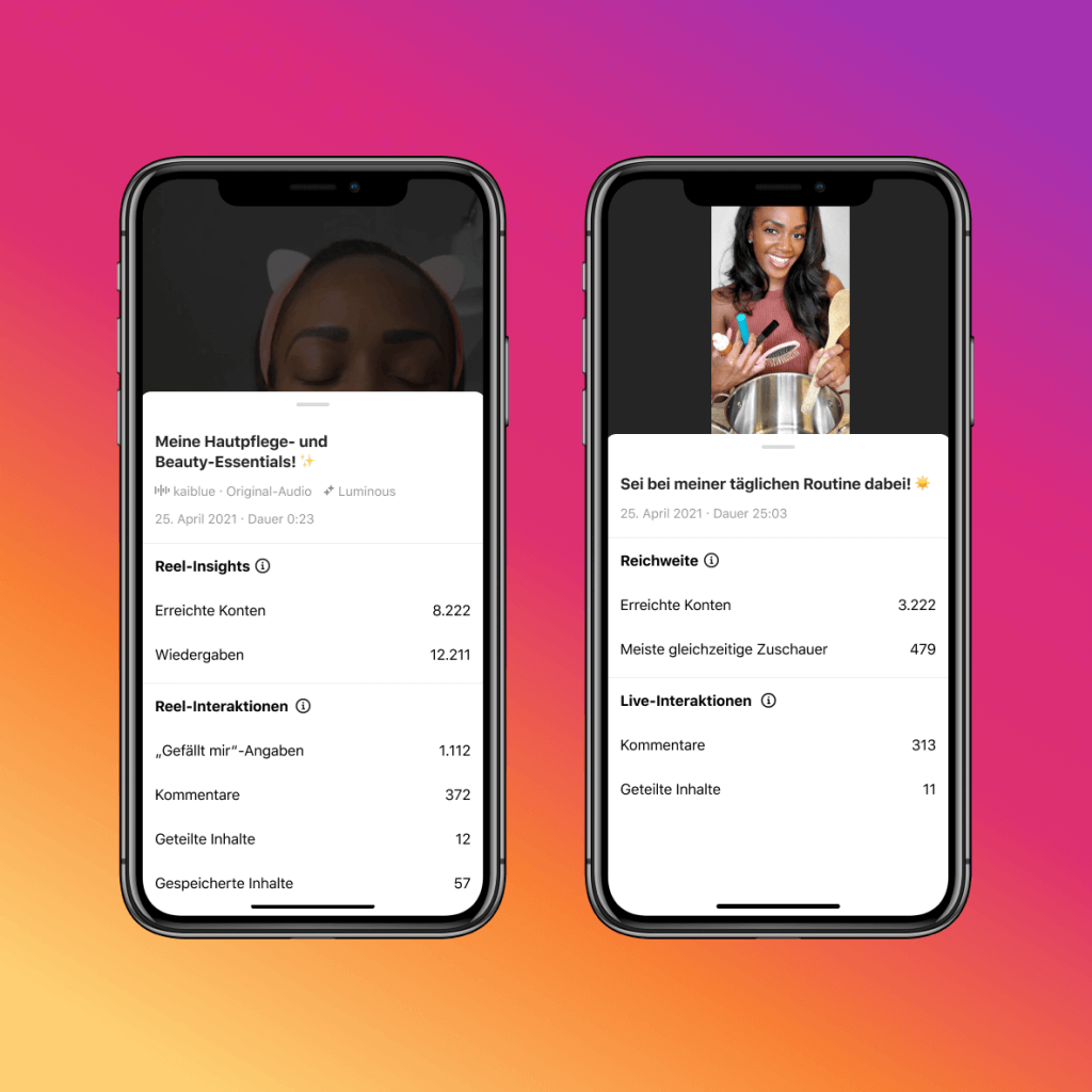 Instagram-Statistiken-Reels-Live