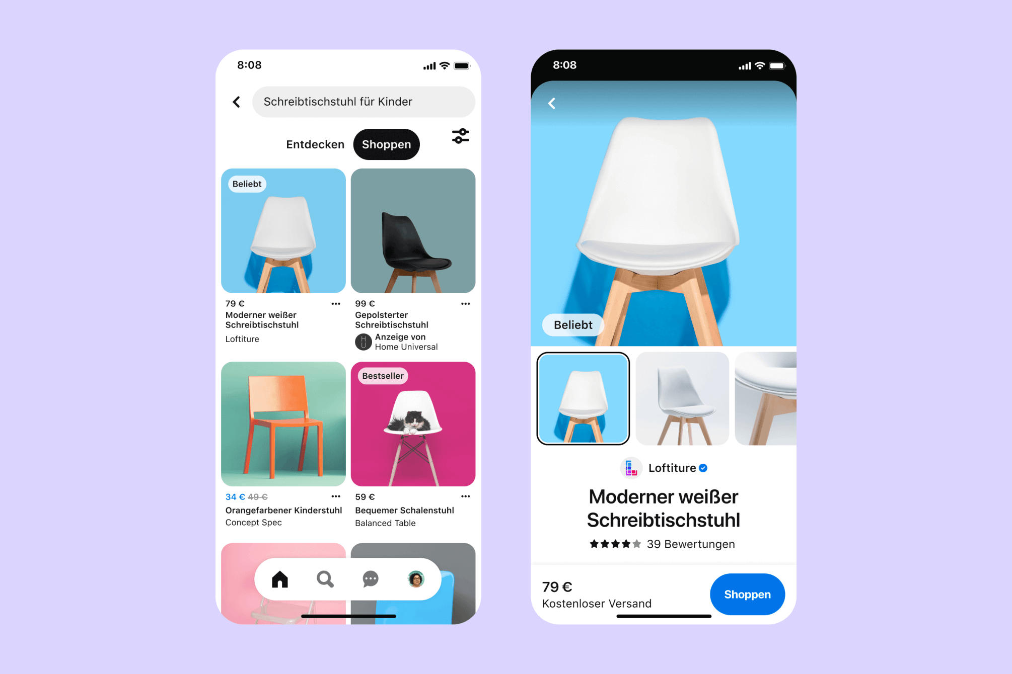 Pinterest-Shopping-Suche-Tab
