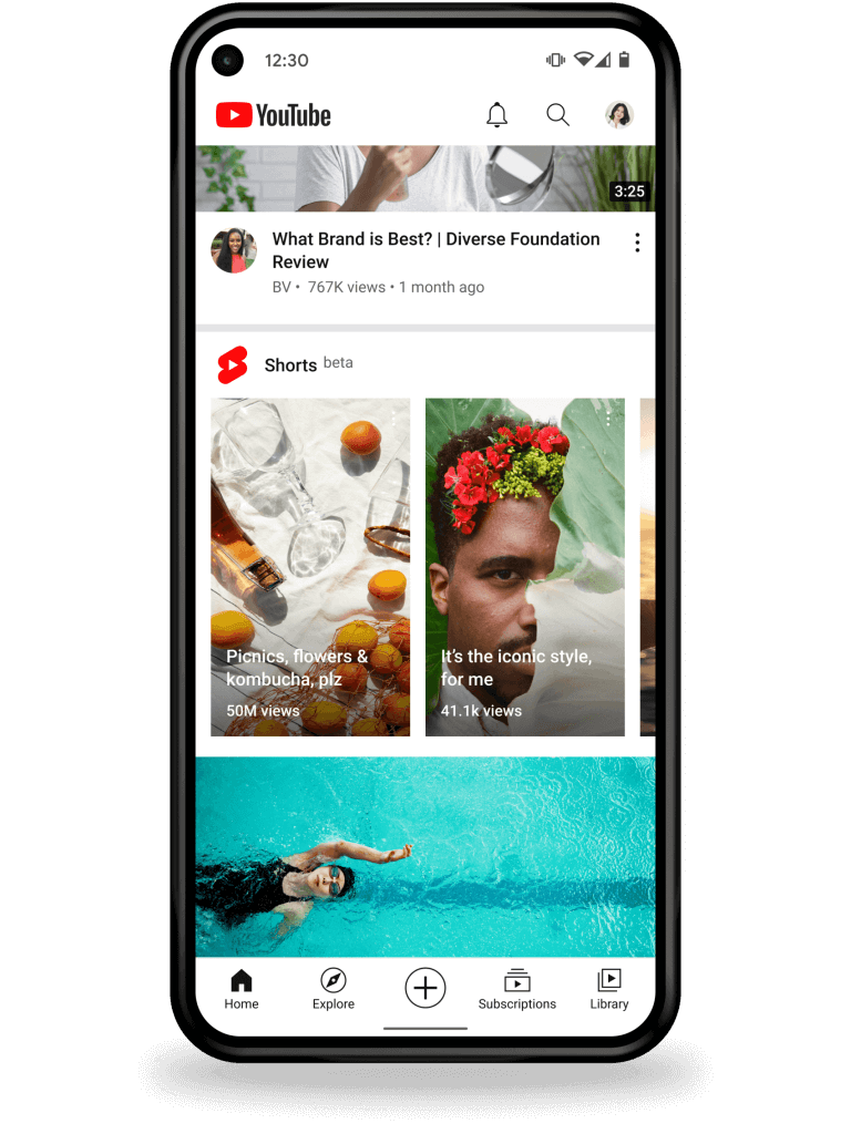 YouTube-Shorts-Startseite