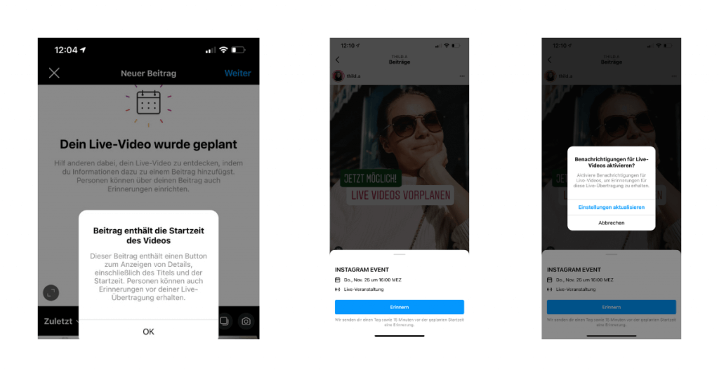 Instagram-Live-Planen