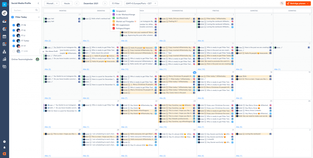 Social-Media-Redaktionsplan-Kalenderansicht